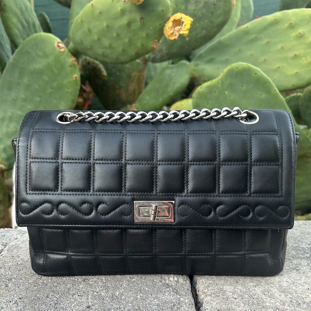 Chanel Vintage Mademoiselle Chocolate Bar Flap Bag